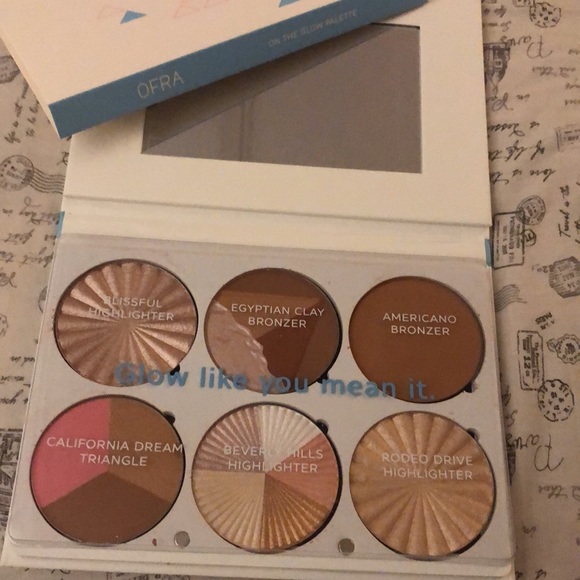 OFRA On The Glow 6 Pan Highlighting & Bronzer Palette 60g NIB - Picture 5 of 11